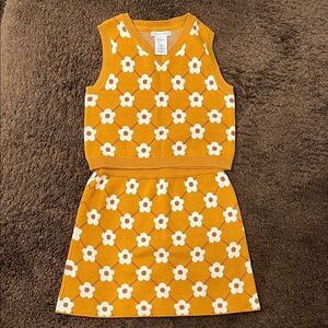 cupcakes & cashmere Yellow Floral Kids Matching Set